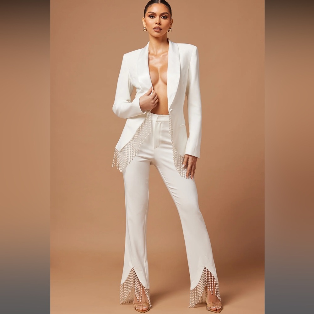 Fashion Nova White Blazer & Suit Set